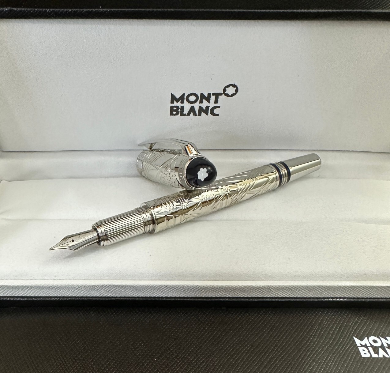 AAA Replica Montblanc StarWalker 'Space Blue' Fountain Pen All Silver